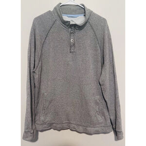 Tommy Bahama Gray Waffle Knit Henley Pullover